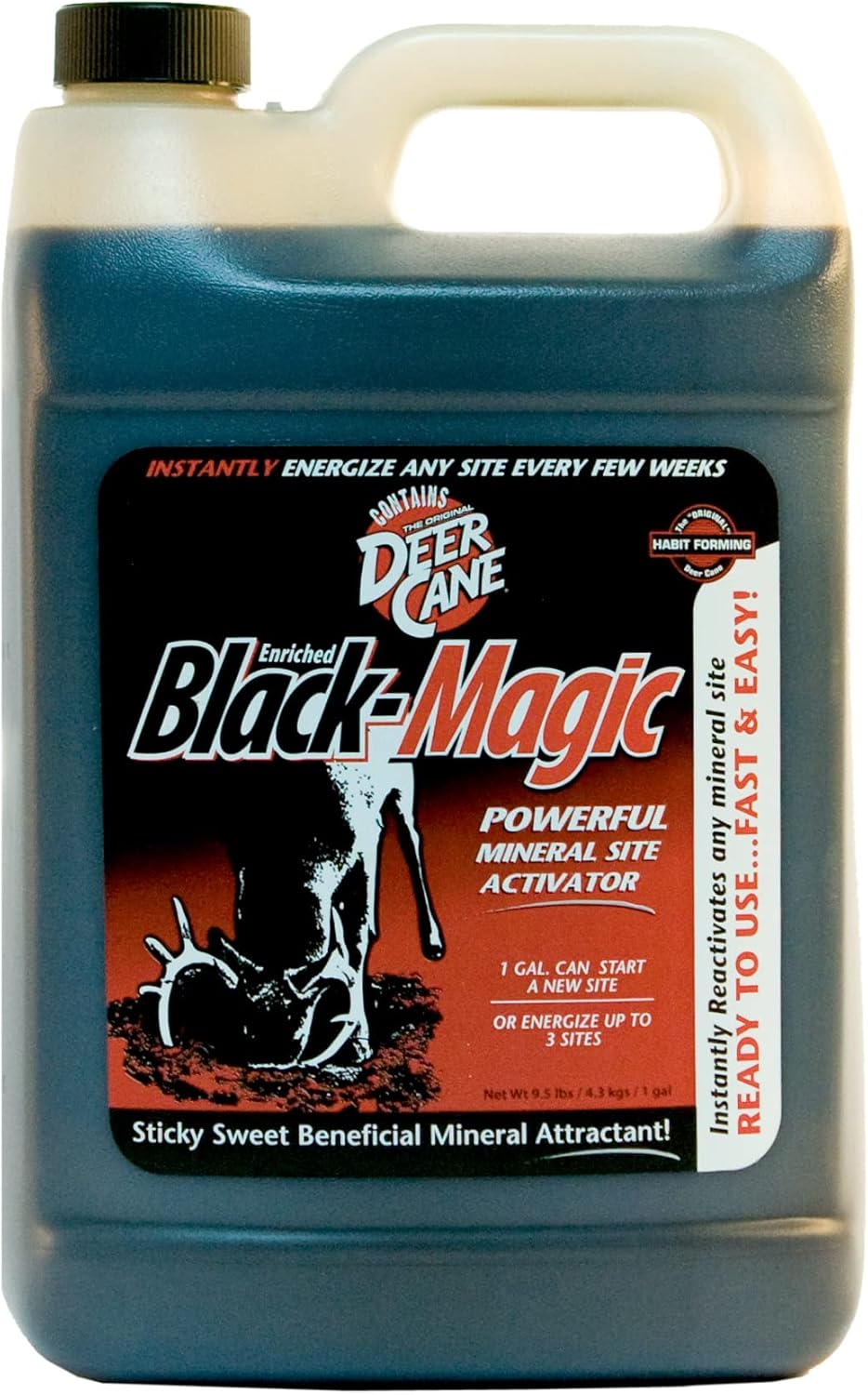 Deer Cane Black Magic Liquid Mineral Attractant - Year-Round Easy Use with Natural Molasses Flavor | 32 oz