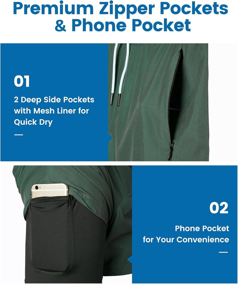 Men's 2-in-1 Swim Trunks - 7 Inch Swim Shorts for Active Lifestyle | Quick-Dry, Comfortable Fit