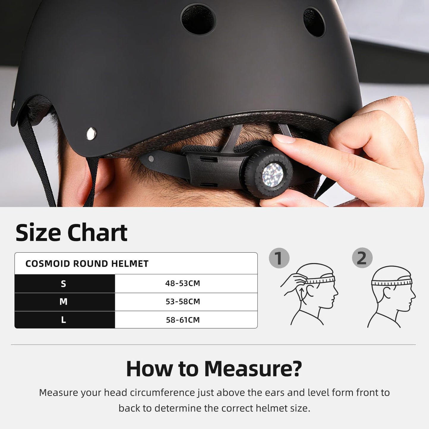 Helmet for Bicycle Scooter Roller Skate Inline Skating Rollerblading, Adjustable and Multi-Sport for Skate Scooter, 3 Sizes for Adult Youth (Black, Small)