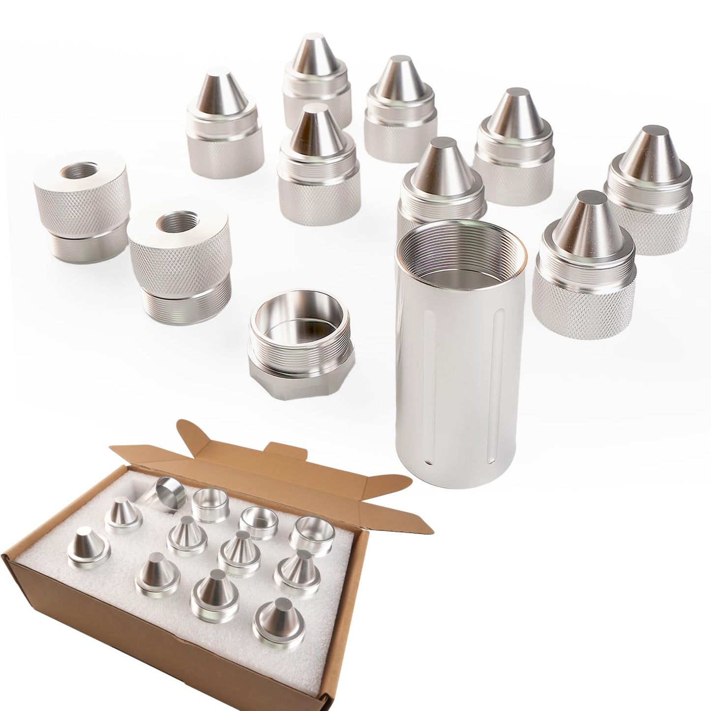 1.375''X24 Cone Shaped Parts Stainless Steel Aluminium Replacemet Sealed End (Silvery, 1.375''X24)