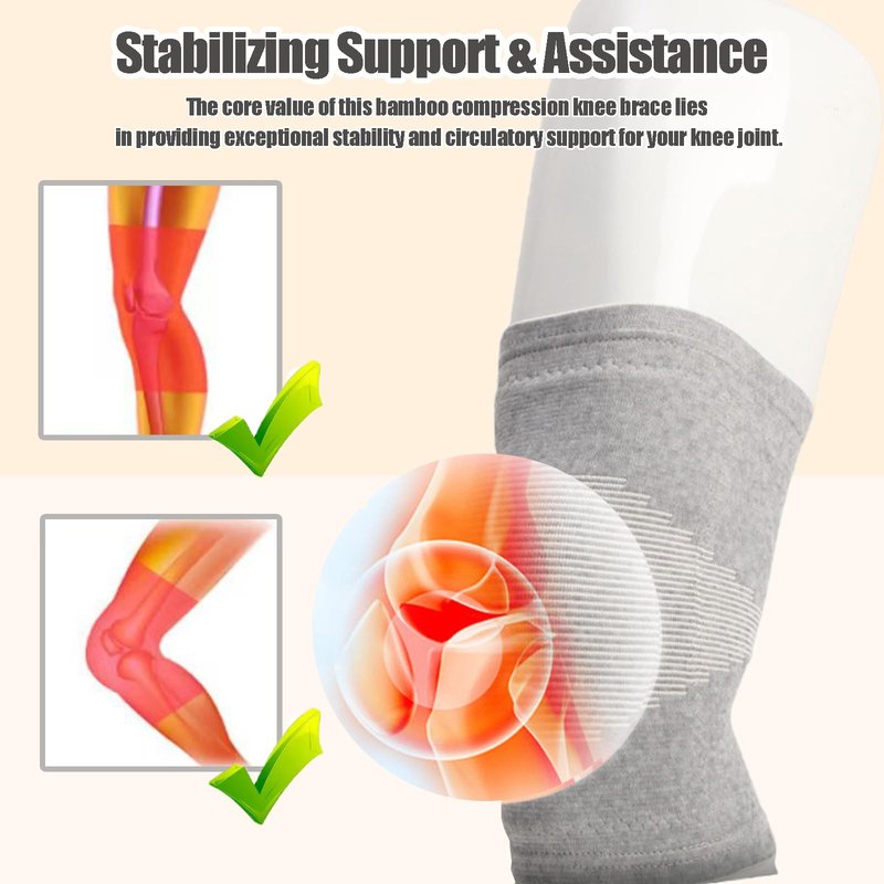 SNMIEDO Bamboo Charcoal Compression Knee Sleeve - 2 Pairs Elastic Warm Knee Brace for Men and Women - Compression Knee Pads for Arthritis (Black+Gray, X-Large)