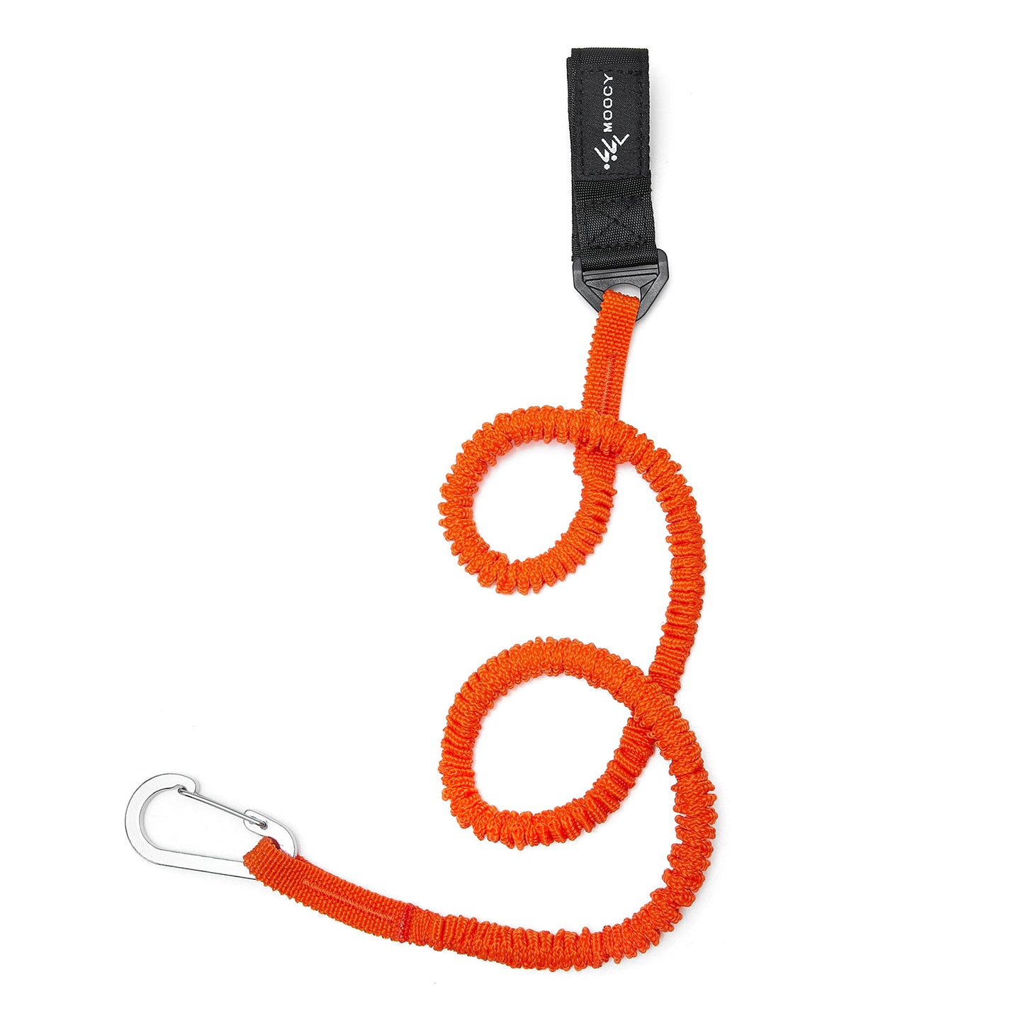 MOOCY Coiled Kayak Paddle Tether - Fishing Leash with Carabiner (36" to 72" Stretch) | Fits Paddle/Rod/SUP/Fishing Net - Kayaking Accessories