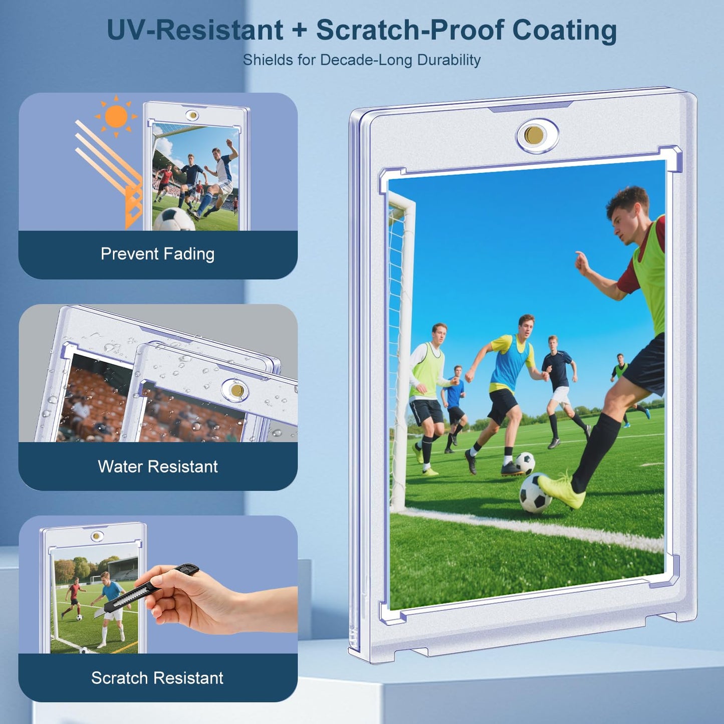 35pt Magnetic Card Holders for Trading Cards,UV Hard Plastic Sports Display Cases,10 Pack Clear One Touch Mags Card Protectors for Baseball Cards, Football Cards, Basketball Cards,MTG,TCG(10)