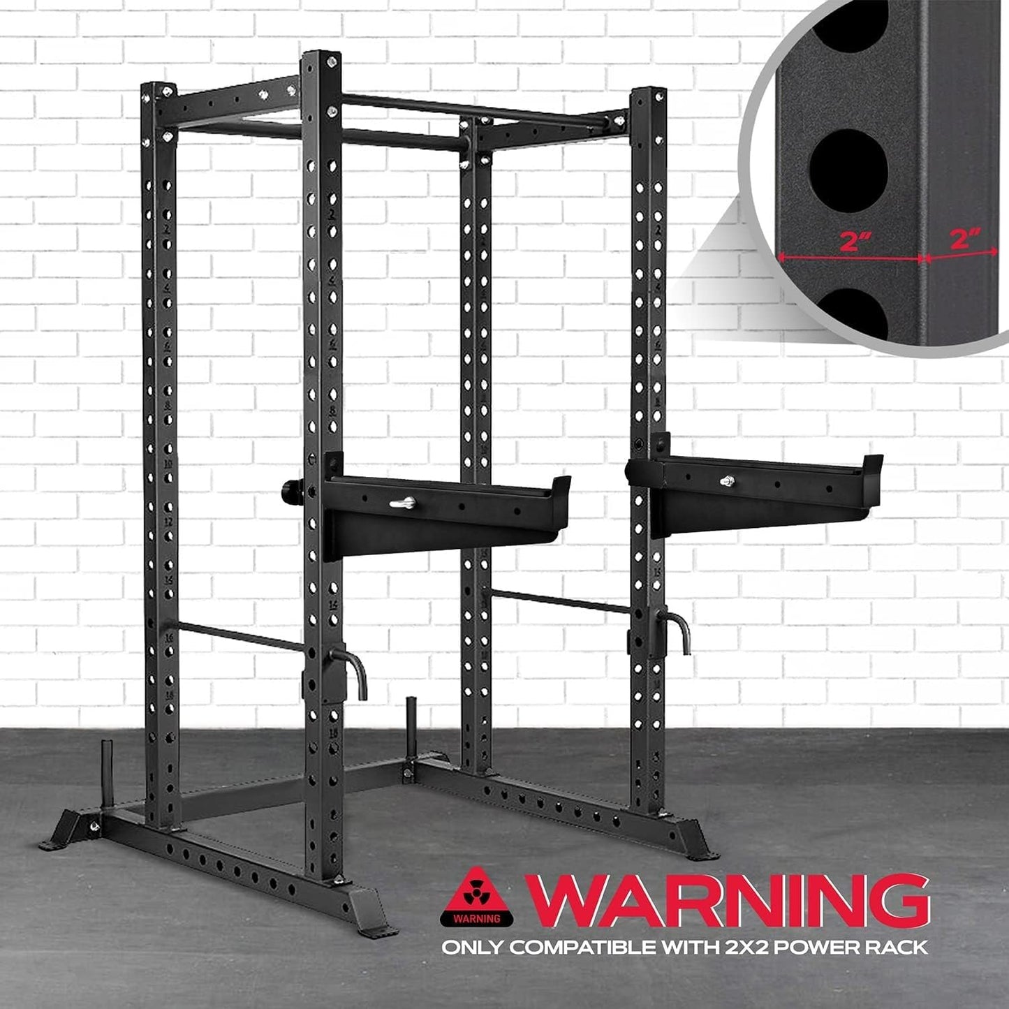 Yes4All Premium Barbell Safety Squat Bar Attachment - 1,000 LBS Capacity Squat Rack Spotter Arms 2x2 – Adjustable Height