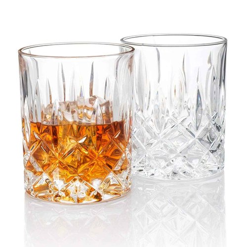 HISTORY COMPANY Men's Bar at the Astor Crystal Whiskey Glass – Best Gift for Bourbon Lovers – 2-Piece Set of Luxury Old Fashioned Tumblers (Gift Box Collection)