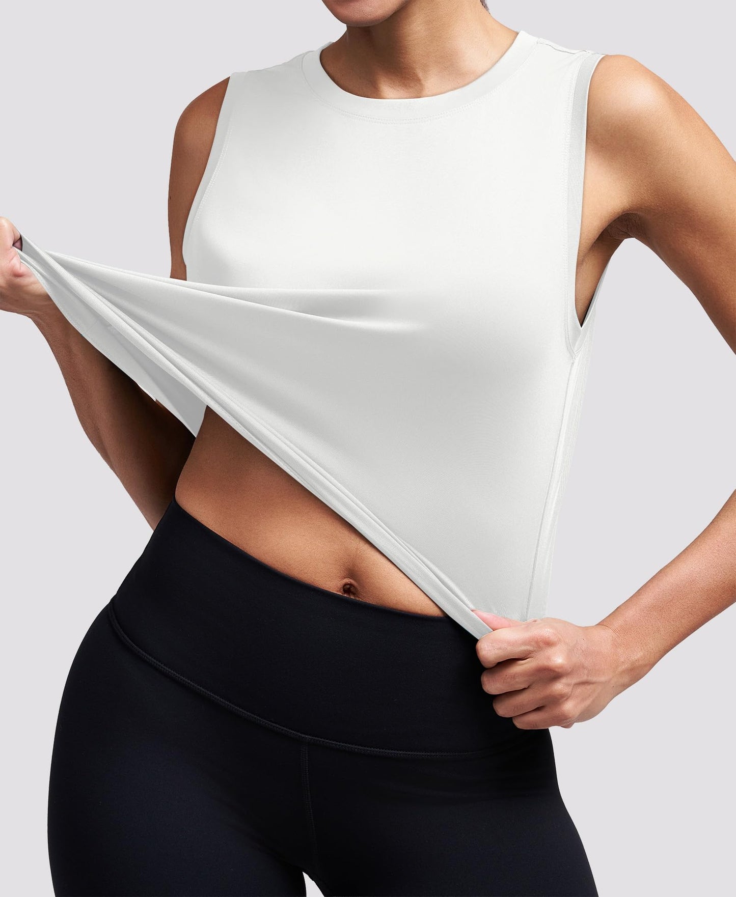 Alaroo Womens Workout Tank Tops Sleeveless Athletic Tank Tops for Woman Yoga Tennis Running Hiking Pilates Loose Fit Crop Summer Womens Tank Top White M 2026