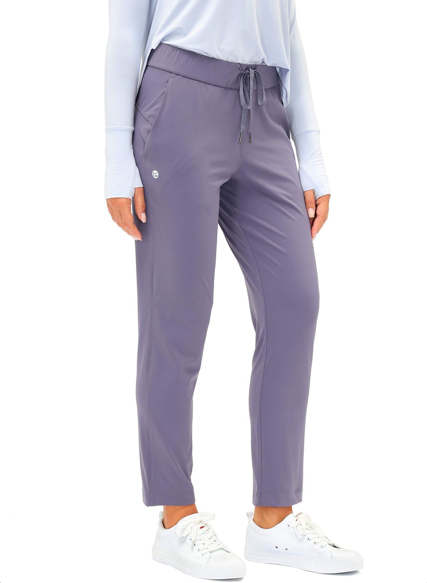 G Gradual Women's Pants with Deep Pockets 7/8 Stretch Sweatpants for Women Athletic, Golf, Lounge, Work (Purple, 3X-Large)