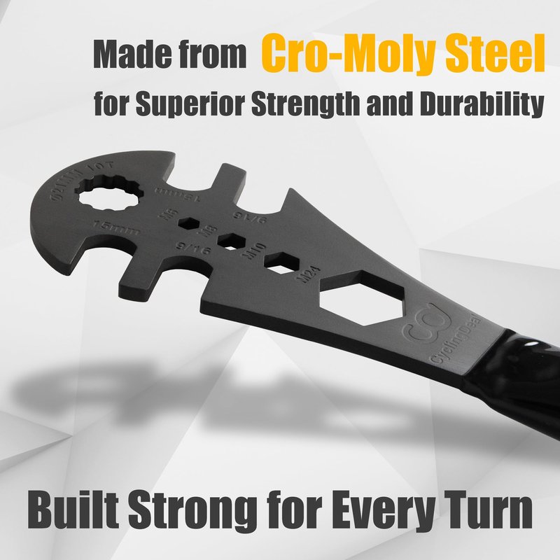 CyclingDeal Multi-Function Bicycle Pedal Wrench 15mm & 9/16" Spanner - 41cm/16" Extra Long Handle Comfortable Grip - Great MTB Road Bike Pedal Removal Tool