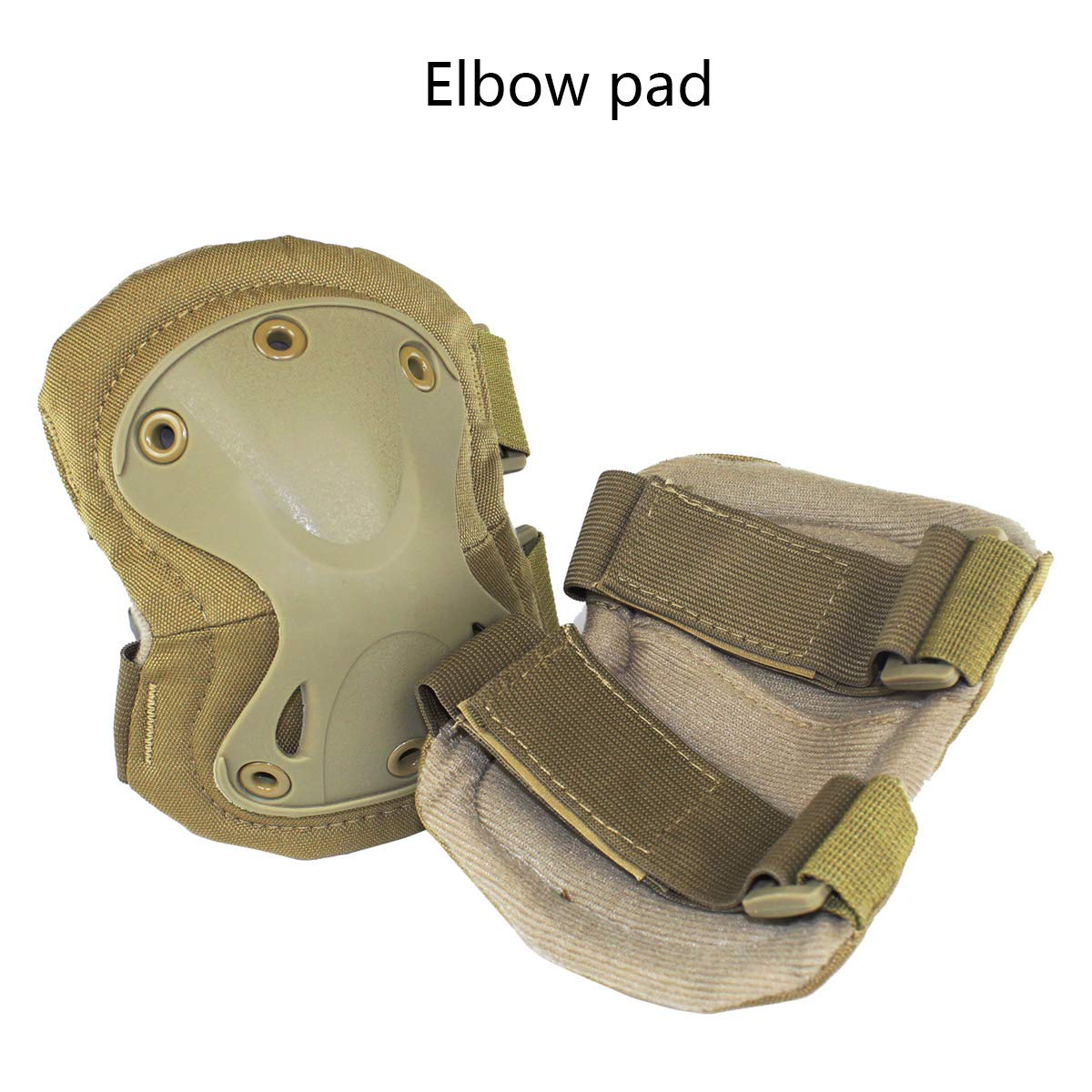 AOUTACC Tactical Combat Knee & Elbow Protective Pads Set for Outdoor CS Paintball Game Cycling Safety Skateboarding Gear Skates Knee Protection Guard Pads (Tan)