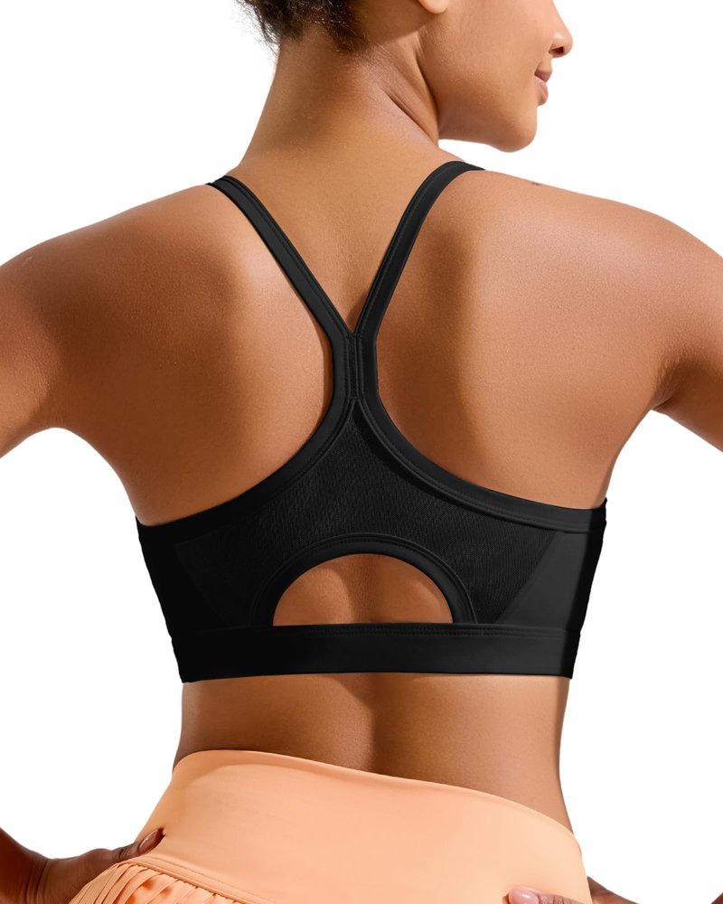 Running GIRLBlack Sports Bra,Y Back Molded Cup Running Sports Bras for Women High Support Workout Yoga Bra(3057Black_M)
