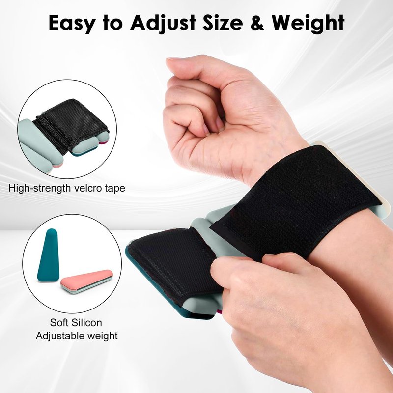 Wrist & Ankle Weights, 2 PCS Adjustable Bands for Women & Men Workouts, Ankle Weights for Exercise Walking, Yoga, Dance, Barre, Gym, Exercise, Pilates, Running (Multicolor)