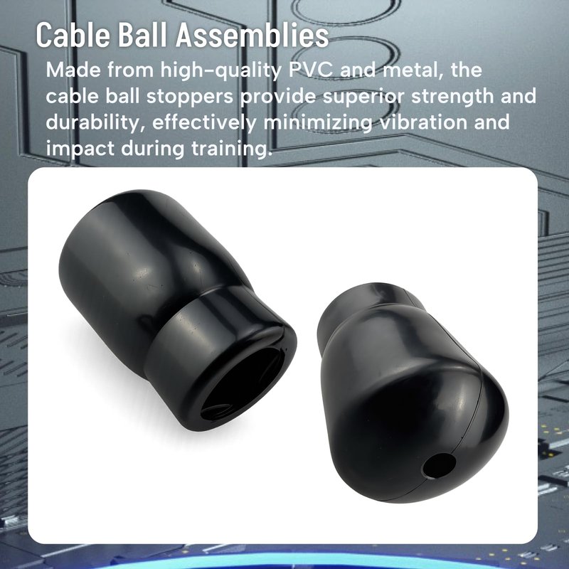 Qiqimingxin Gym Fitness Cable Ball Stopper Ends Gym Pulley Machine Cable Ball Plug for 5mm/6mm Home Gym Machine Pulley System Accessories Heavy Duty PVC & Metal Cable Stops Replacement Ball End Kit