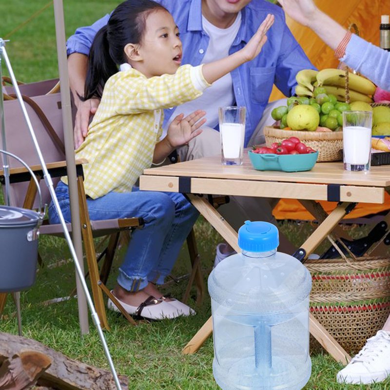 POPETPOP Outdoor Water Jug 3 Liter Transparent Plastic Water Container with Handle and Large Mouth for Camping Hiking Car Use