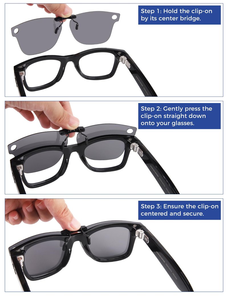 HILEEN Polarized Clip-on Sunglass for Ray-Ban Meta Wayfarer RW4006 & Gen 2 RW4012 Regular 50-22 for Men Women UV Protection-Black