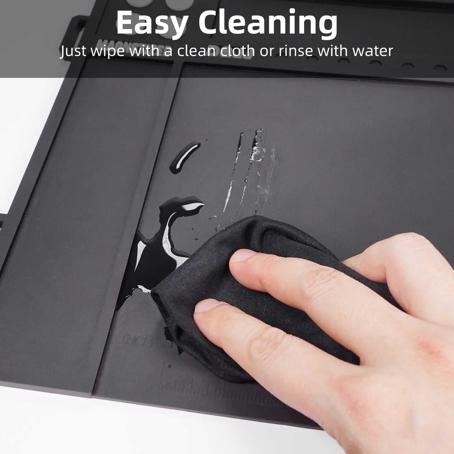 CKPART Pistol Gun Cleaning Mat, Premium Gun Cleaning Pad with Organizer Parts Tray, Anti-Slip Rubberized Pistol Gun Mat, Protective Workbench Mat for Pistol Cleaning (16.5"x 10.43") (Black)