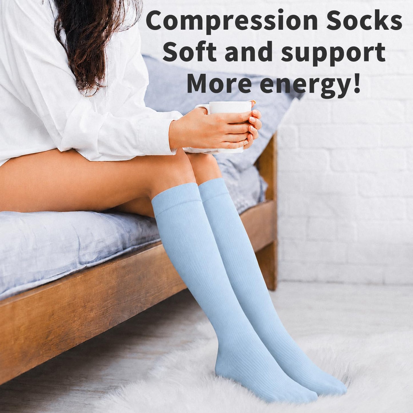 COOLOVER Copper Compression Socks for Women and Men(6 Pairs)-Best Support for Running, Athletic, Travel