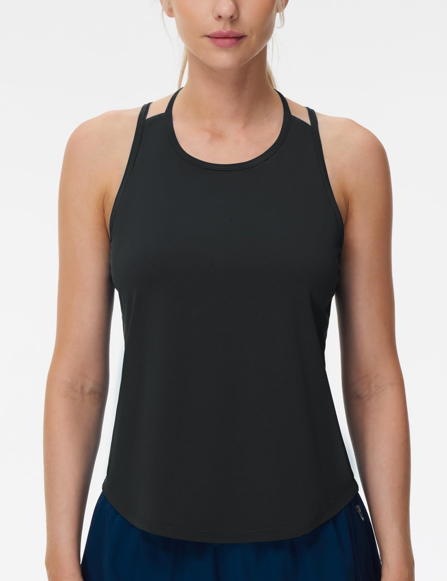 THE GYM PEOPLE Womens Racerback Workout Tank Tops Lightweight Stretchy Sleeveless Running Athletic Yoga Tee Shirts Black