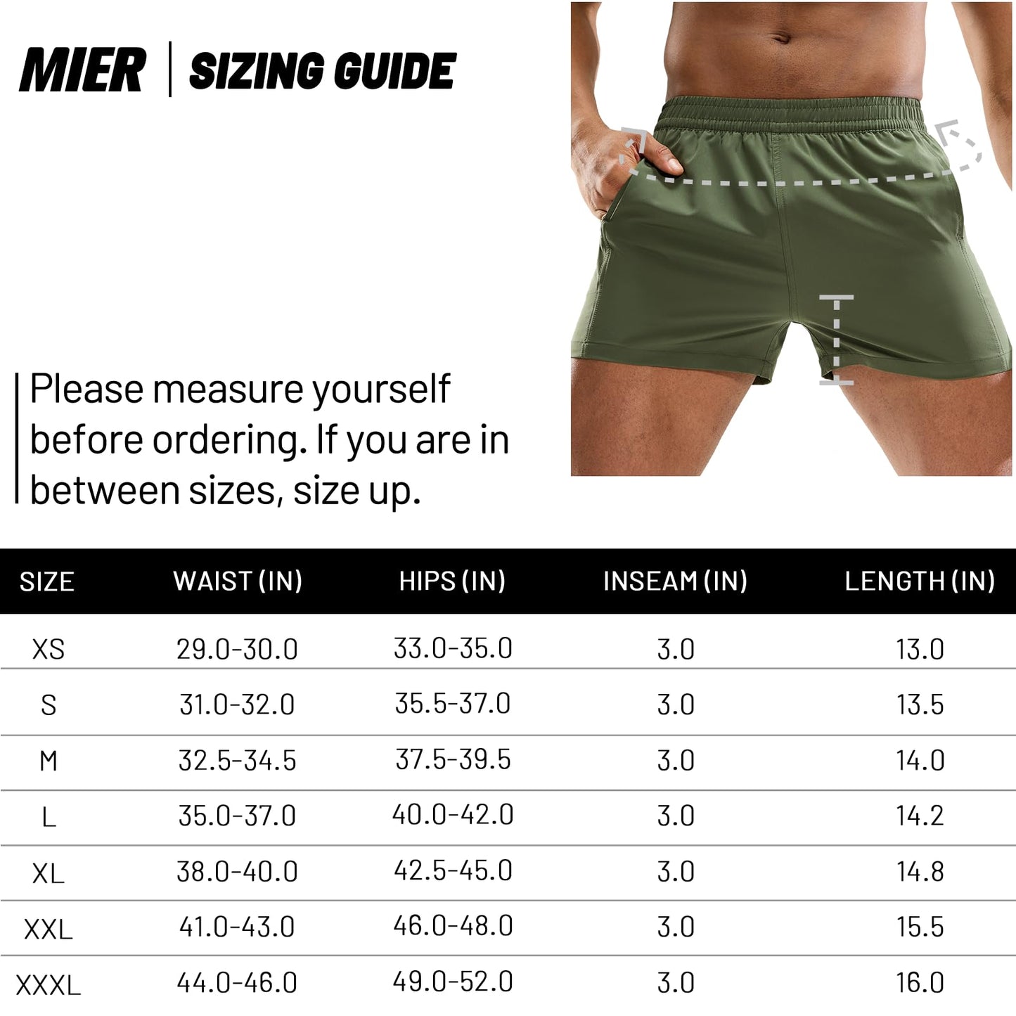 Men's Quick Dry Running Athletic Shorts 3 Inch with Pockets Elastic Waisted Gym Sport Workout Fitness Shorts, Army Green, S