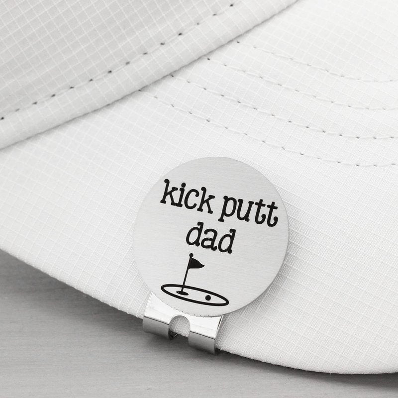 Kick Putt Dad Golf Ball Marker Hat Clip Gift for Daddy Father's Day Gift Golf Gifts for Dad from Kids Son Daughter Golfer Gift for Men
