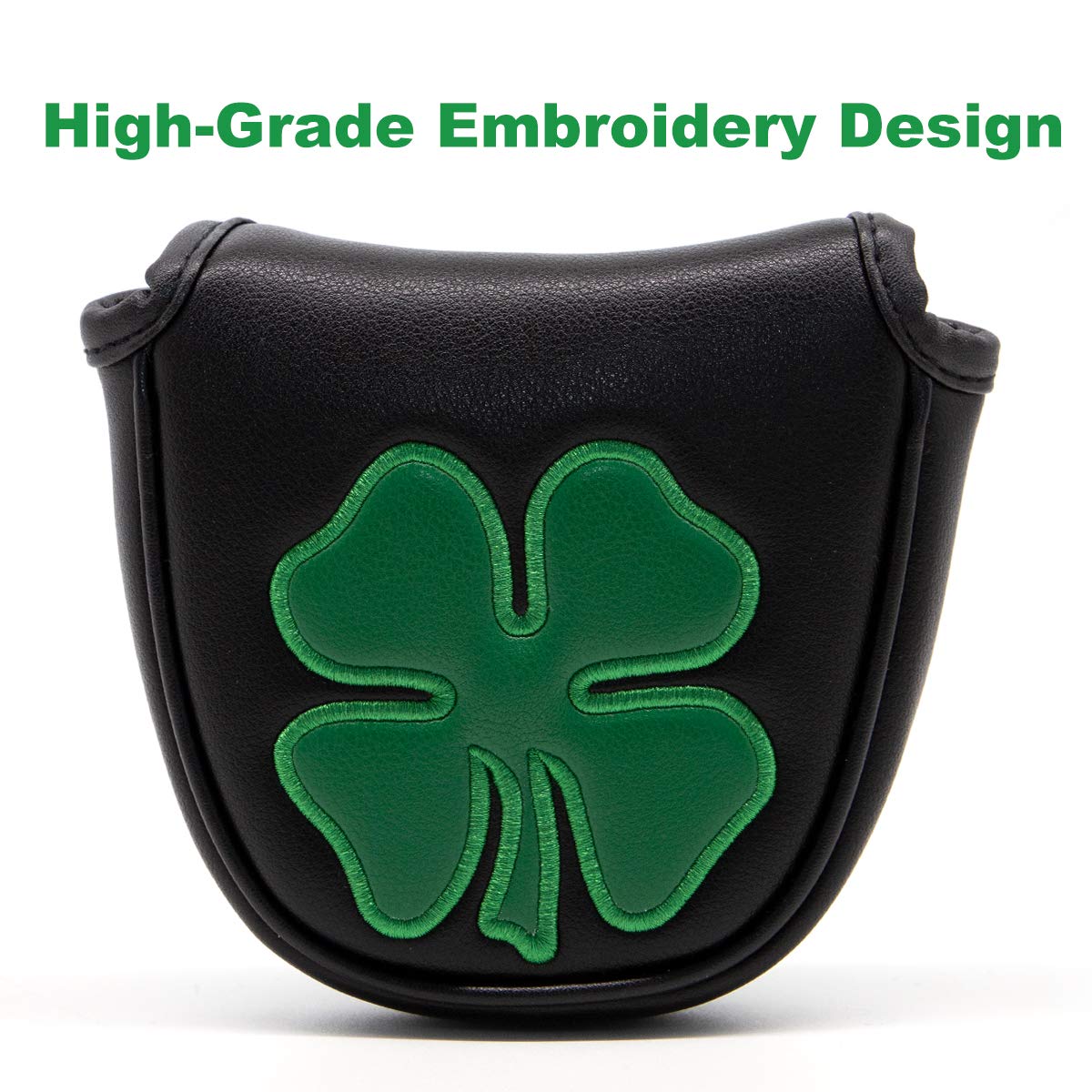 Barudan Golf 4 Leaf Clover Golf Mallet Putter Cover Headcover Club Protector Magnetic Clover for Odyssey 2ball,Red Oworks,Stroke Lab,Scotty Cameron,Taylormade Putters