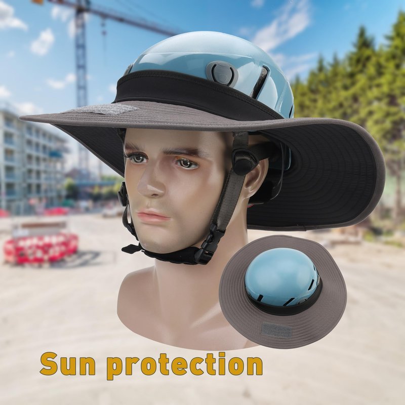 Climbing Helmet Sunshade Hat, Safety Helmets Sun Protection Accessories Suit for The Climbing, Rescue Team, High-Altitude Worker (greyhat)