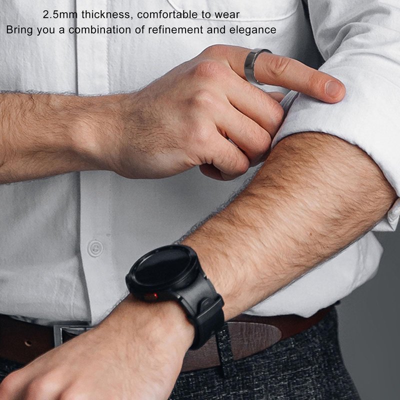 Fitness Tracker Ring, Smart Ring with Step Counter Calorie Tracking Multiple Sport Modes Remote Care for Men Women (Black 9)