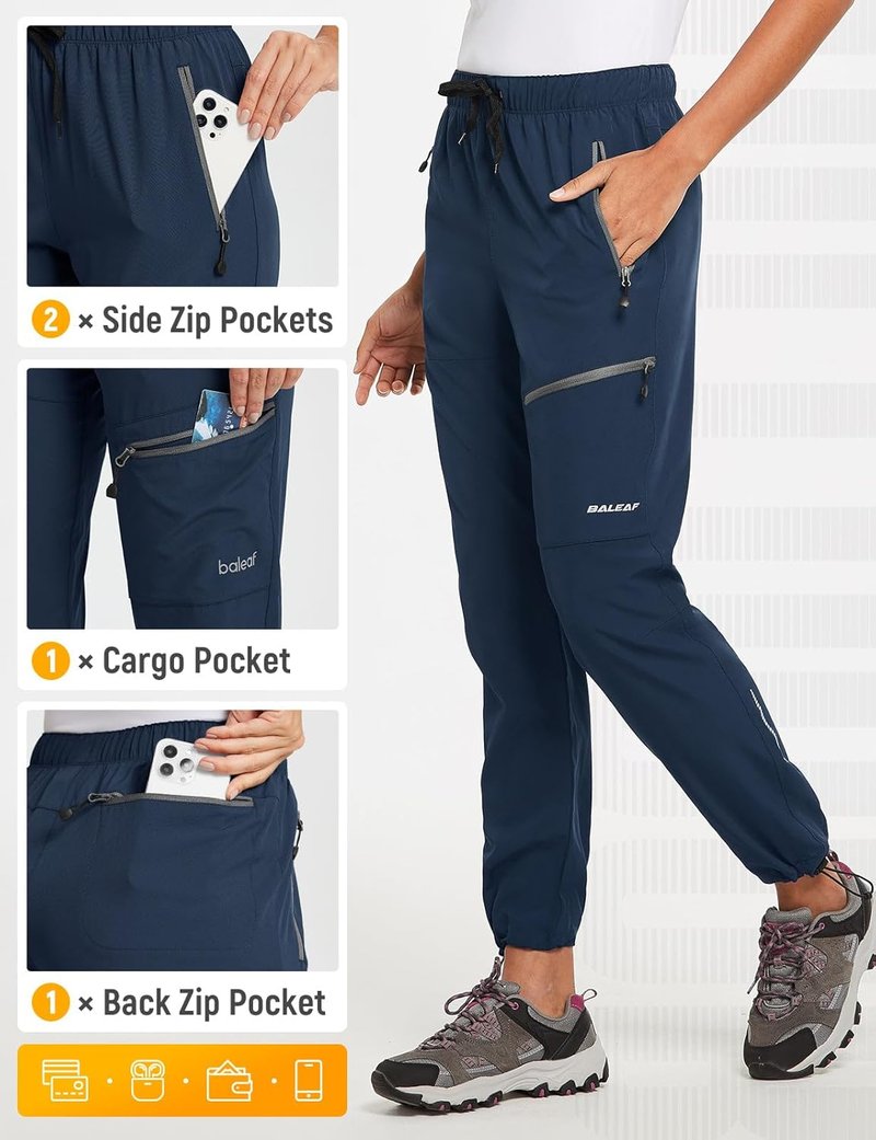 Baleaf Women's Hiking Pants - Quick Dry Lightweight Water Resistant Cargo | All Seasons Fit