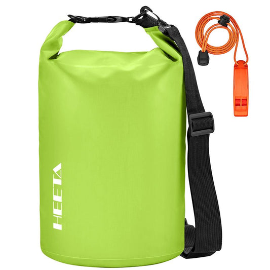 HEETA Waterproof Dry Bag for Women Men, Roll Top Lightweight Dry Storage Bag Backpack with Emergency Whistle for Travel, Kayaking, Boating, Camping, Beach, Cruise Ship Essentials (Lemon Green, 40L)