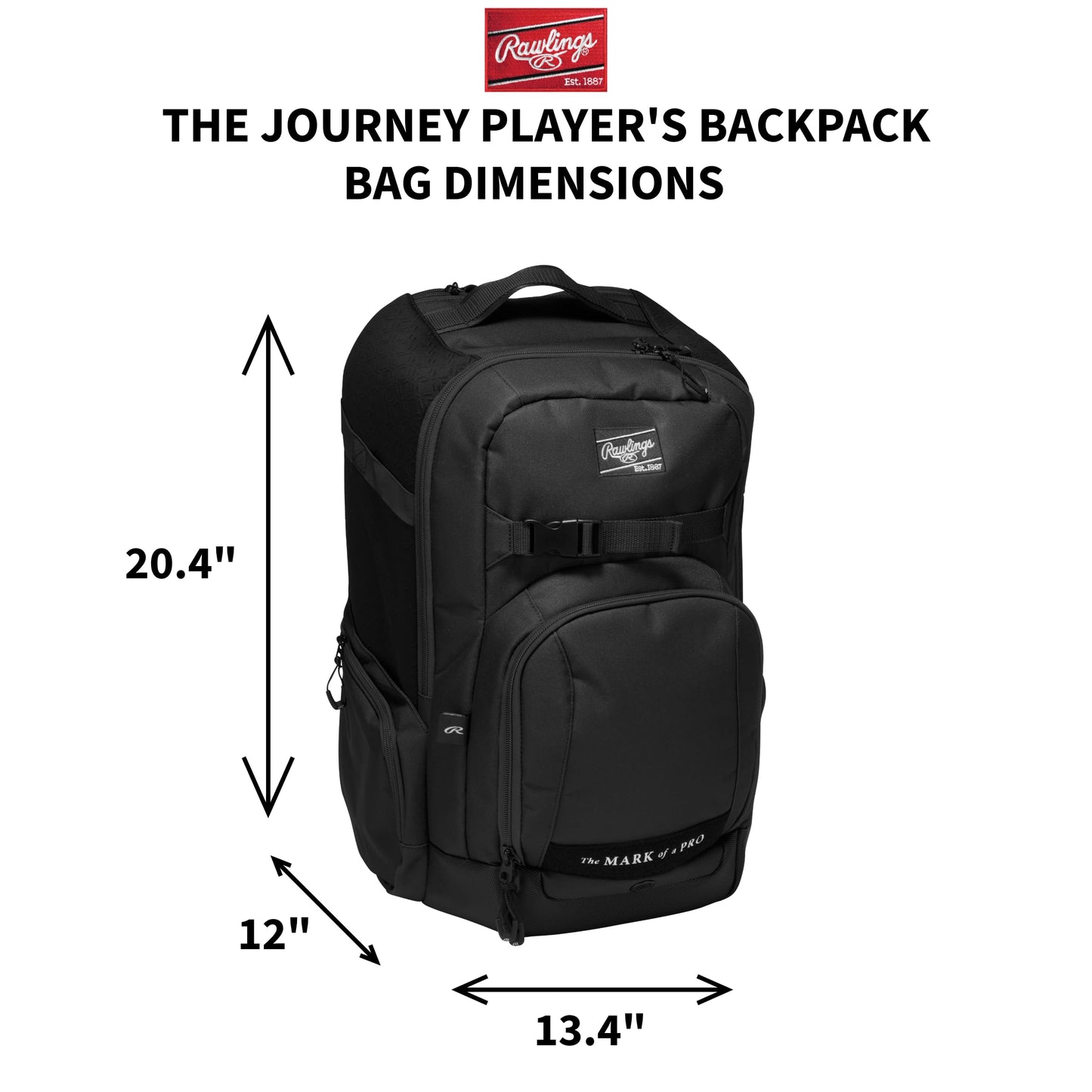Rawlings | THE JOURNEY Player's Backpack | Baseball/Softball | Maroon