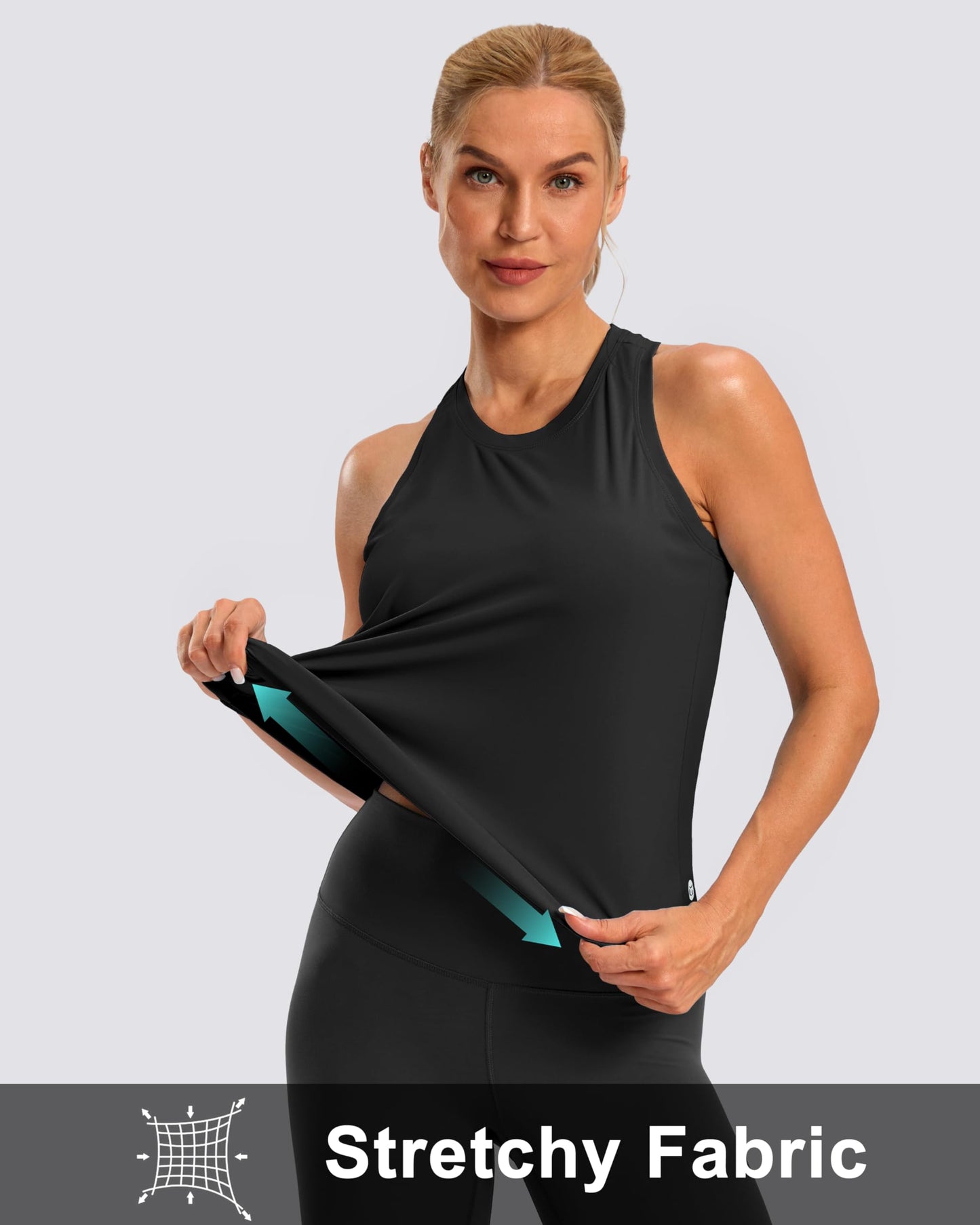 G Gradual Women's Workout Tank Tops Racerback Athletic Yoga Tops Loose Fit Sleeveless Running Gym Sports Shirts for Women(Black,XL)