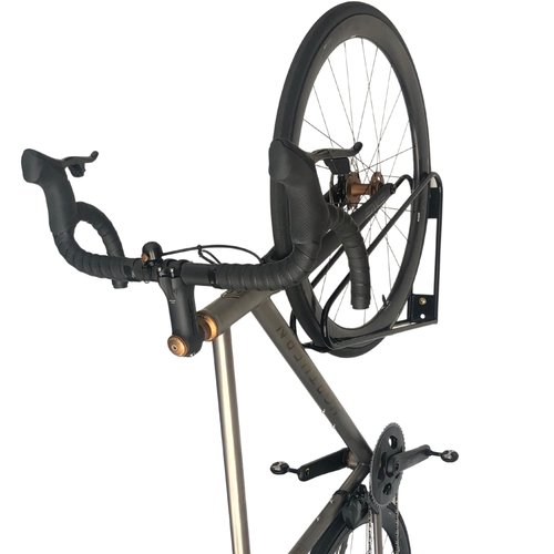 No Lift Premium Heavy Duty Vertical Bike Storage - Simple & Secure Wall Mounted Rack - Garage & Commercial Use - Road & Mountain Bikes