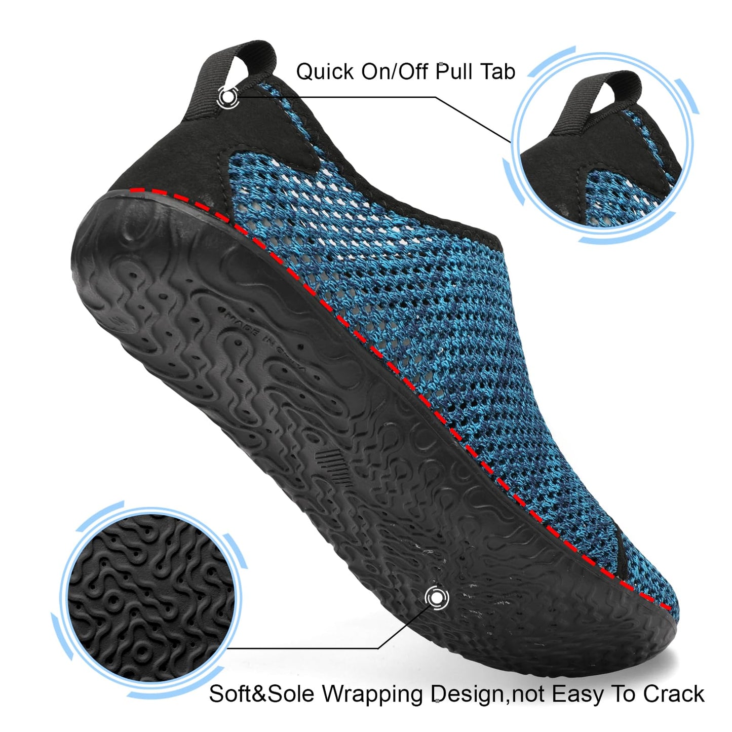 Spesoul Water Shoes for Women Men Barefoot Aqua Socks Swim Beach Shoes Breathable Sandals Quick Dry Lightweight for Pool River Outdoor Water Sports 11-12 Women/9-10 Men