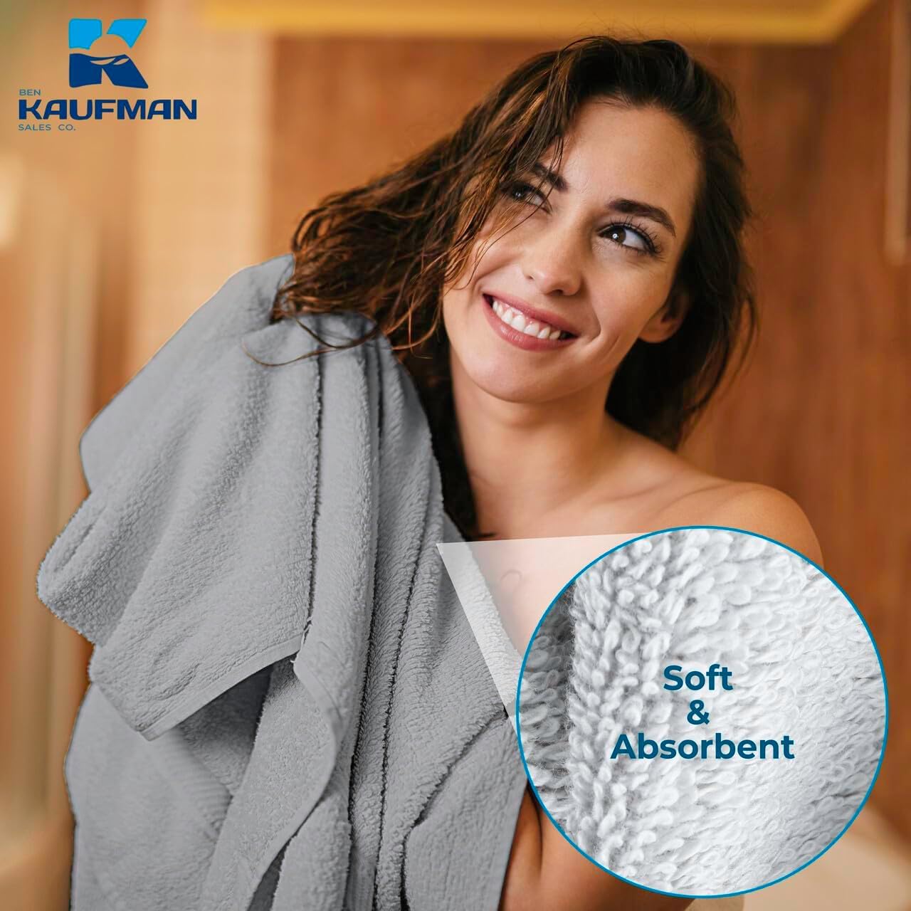 Kaufman - 2 Piece 100% Cotton Bath Towel Set Custom Embroidered | 54 x 30 in | 2 Luxury Bath Towels | Highly Absorbent & Quick Dry Towel | Thick & Soft Premium Bath Towels for Bathroom