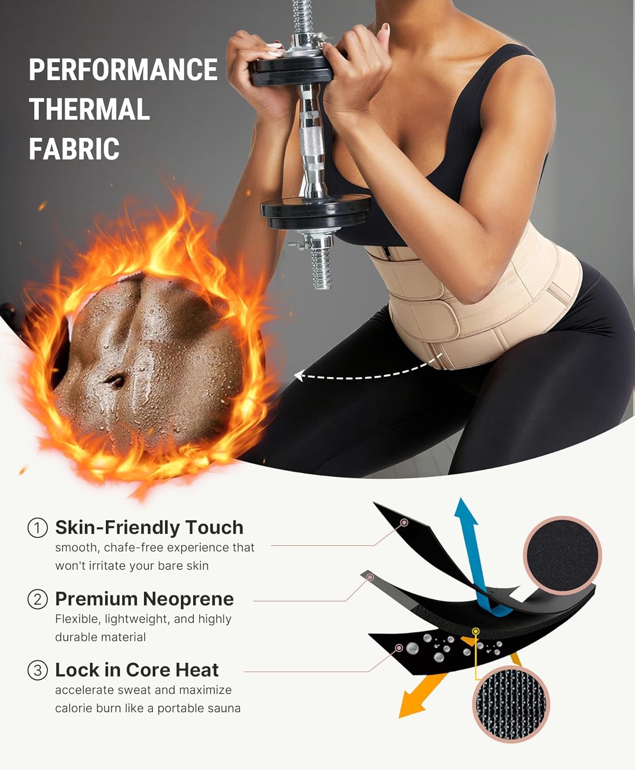 FeelinGirl Waist Trainer for Women - Long Torso Sauna Corset with 7 Steel Bones & Zipper | Ideal for Belly Fat Reduction