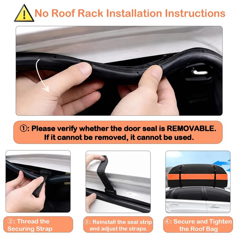 CYDDUP Roof Bag, Waterproof Soft Car Top Carrier Without Rack, 21 Cubic Feet Cargo Carrier for Top of All Vehicles with/Without Rack, Includes Anti-Slip Mat, 6 Door Hooks, Luggage Lock, Storage Bag