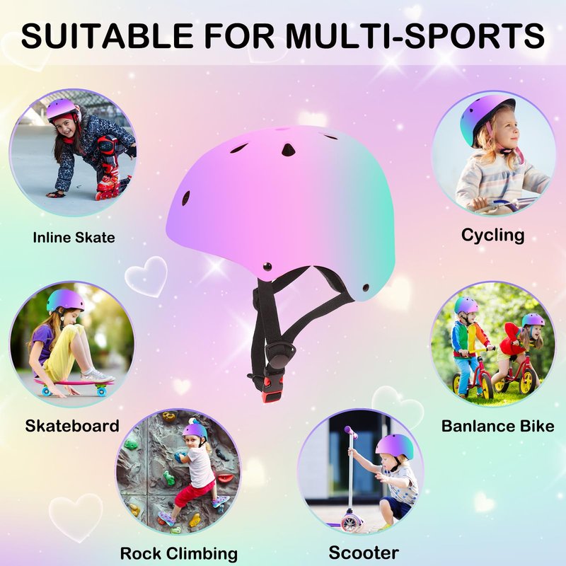 NIKISHAP Kids Helmet for 2-3-5-8-14 Ages Girls,Boys,Toddler,Kids and Youth, Ventilation and Impact Resistance Toddler Bike Helmet for Multi-Sport Bicycle Scooter Inline Roller Skate and Skateboarding