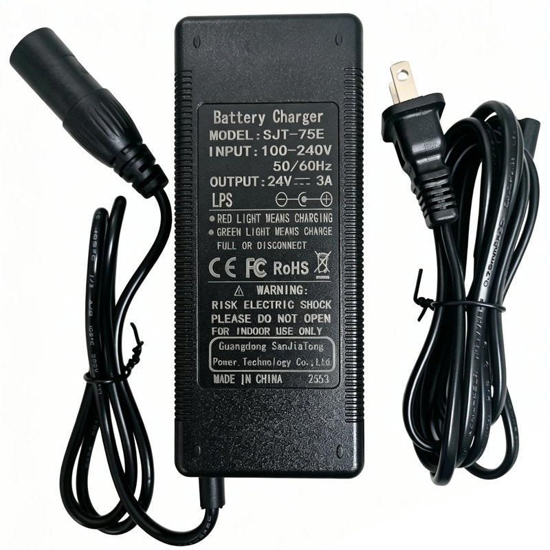 [Verified] 24V 3A Charger 3-Pin XLR for Electric Wheelchair Pride Mobility GoGo Scooter Go-Go Traveller, for Drive Medical, Ezip, Jazzy Power Chair, Shoprider, GT, Rascal, Schwinn, Vive, Mongoose