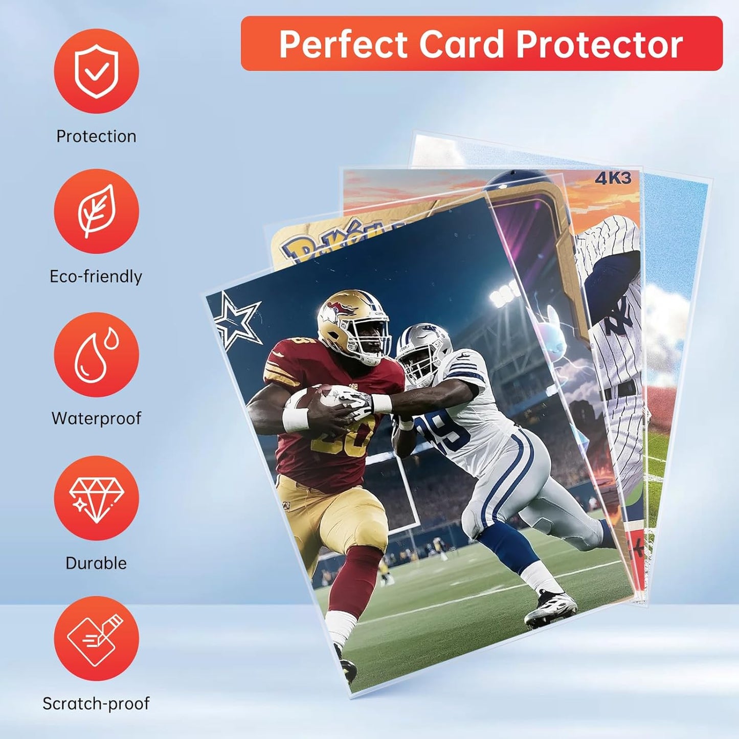 Empsun Clear Penny Soft Trading Card Sleeves - 600 Count Protectors for Sports & TCG Cards