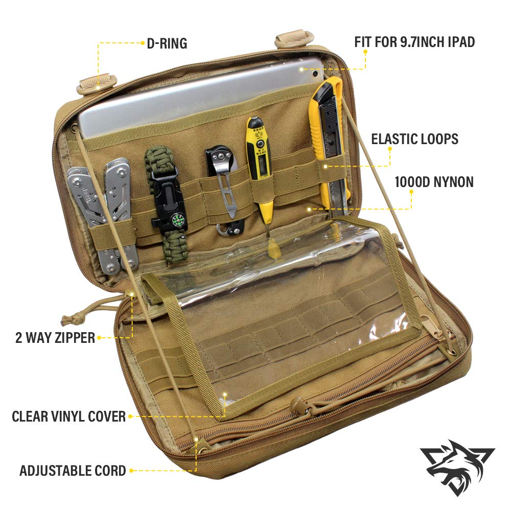 WYNEX Tactical Admin Molle Pouch, Medical EDC EMT Utility Bag Shell Design Attachment Pouches Hiking Belt Bags