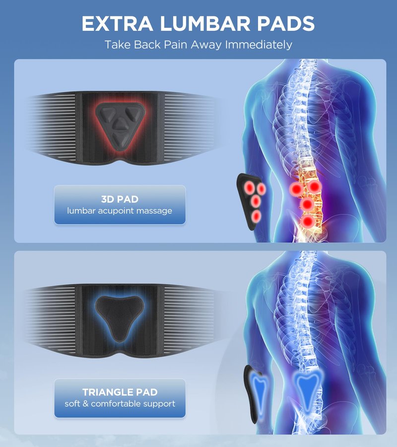 CAMRIER Back Brace for Lower Back Pain Relief with 3D Lumbar Pad, 6X Back Support Belt With Alternative Strips for Men/Women, Soft Breathable Mesh Fabric Lumbar Support for Herniated Disc, Sciatica