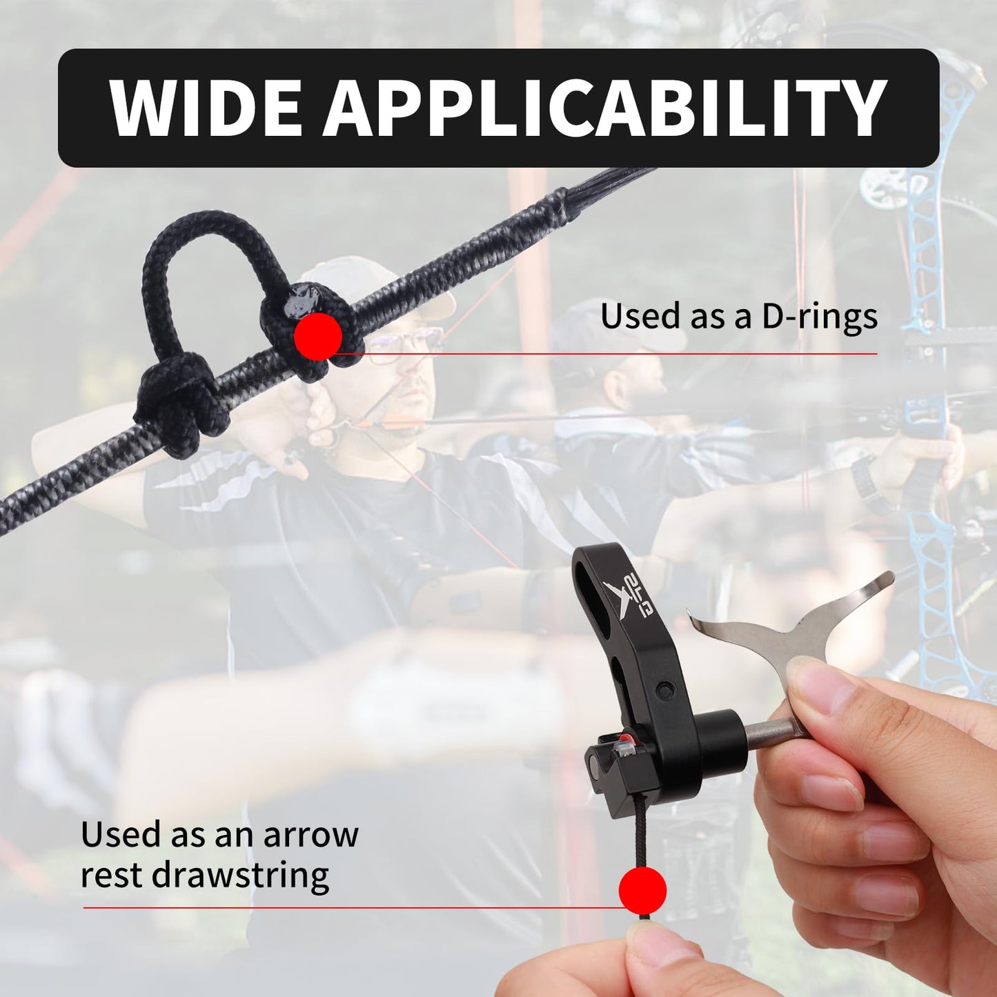 SPG 59ft D Loop Material - Tear and Durable - Archery D Loop String for Compound Bow Withstand 200lbs Bow Release D Loop String with Bow String Wax Bowstring Maintenance Tools