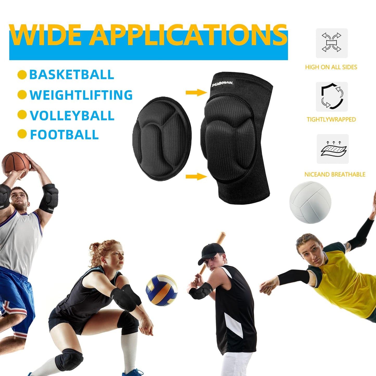 Peabownn Volleyball Elbow Pads Women 2XS-3XL - Kids Teens Elbow Protector with Thicken Sponge Padding Breathable Stretchy CottonBiking Volleyball Basketball Football Skating Dancing -XS
