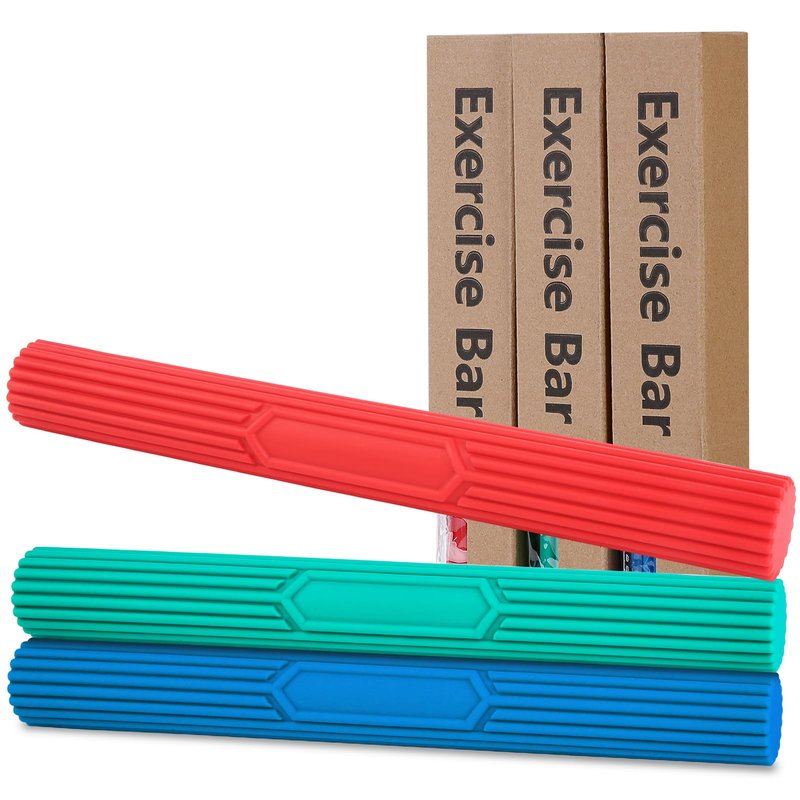 Inspack Flex 3-Piece Physical Therapy Bar Set for Tennis Elbow, Tendonitis & Forearm Pain Relief, Adjustable Resistance Hand & Grip Strengthener for Rehabilitation and Strength Training