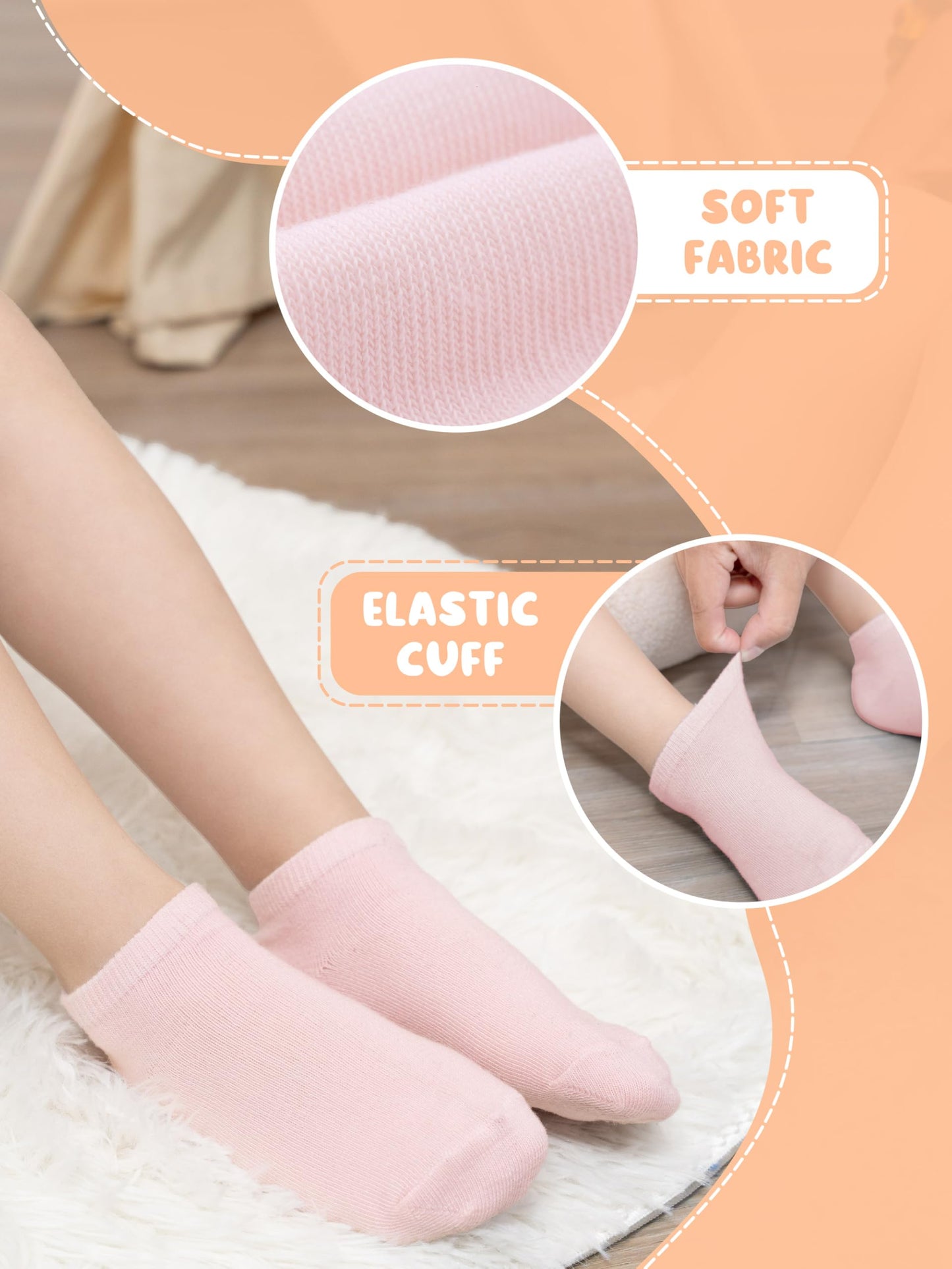 Cooraby 25 Pairs Kids' Socks Low Cut Socks Half Cushion Sport Ankle Athletic Socks for Boys Girls
