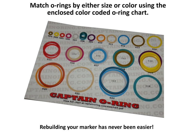 Captain O-Ring Dye Proto Rize/Rize Maxxed - Color Coded 3X Oring Rebuild Kit