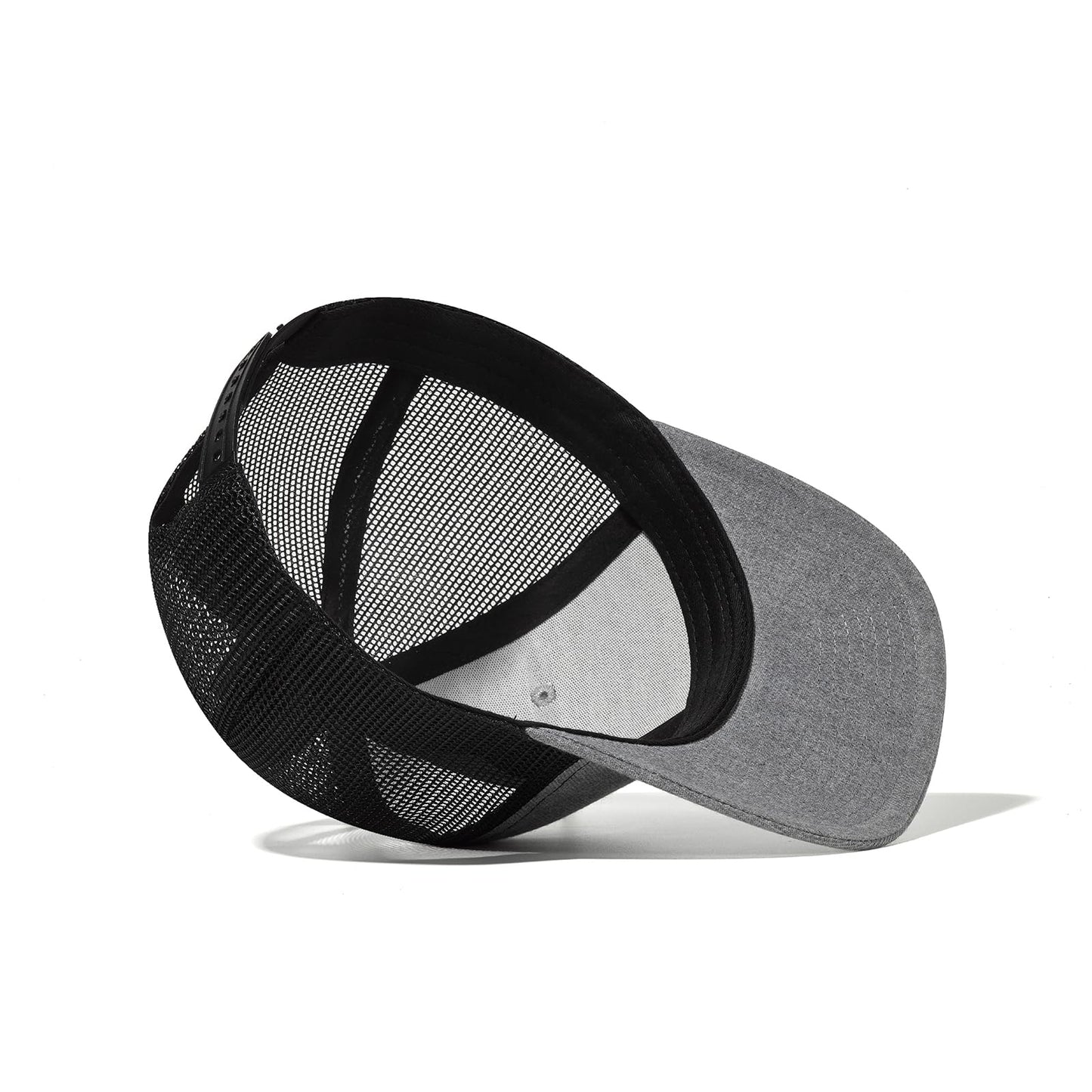 Bukesiyi Christian 3 Nails Cross Trucker Hats for Men Women,Faith Three Nail Cross Gift Baseball Cap with Embroidered Adjustable Snapback for Dad Mom,Mesh Grey Black