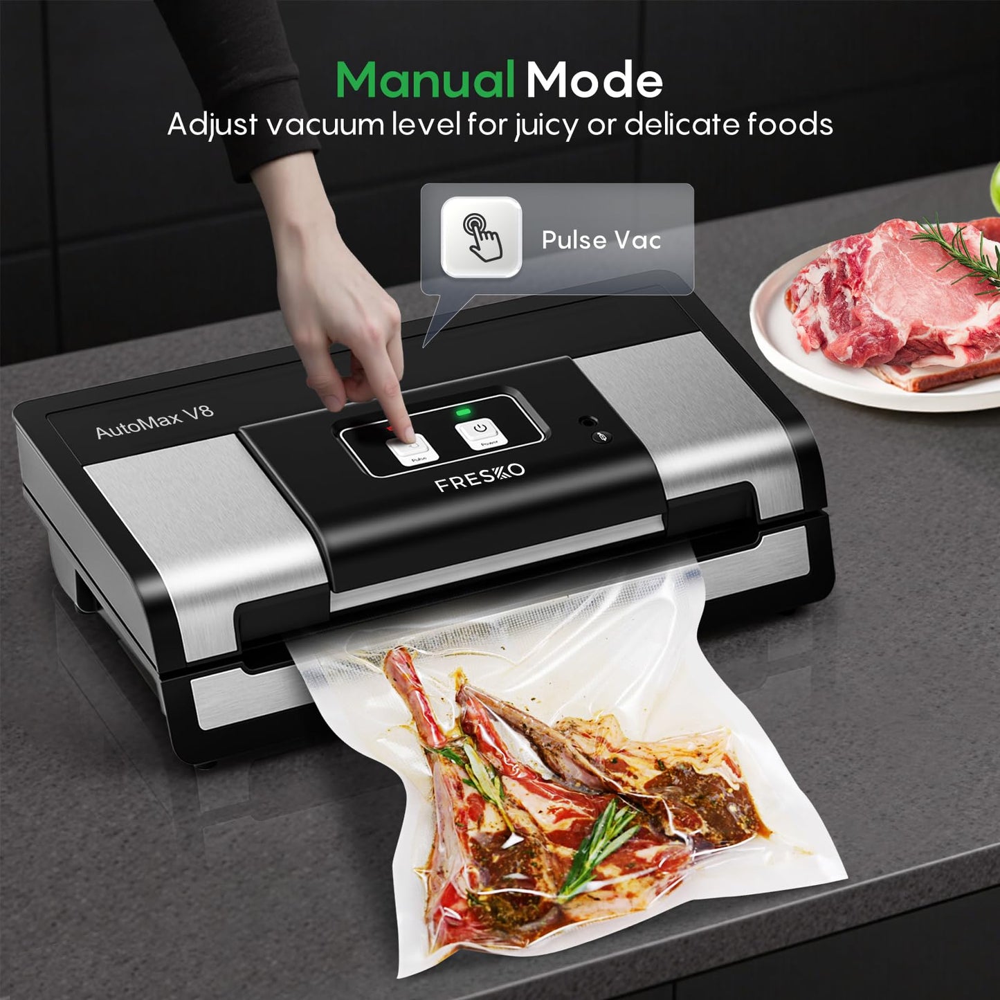 FRESKO Automatic Vacuum Sealer for Food, Hands-Free Operation