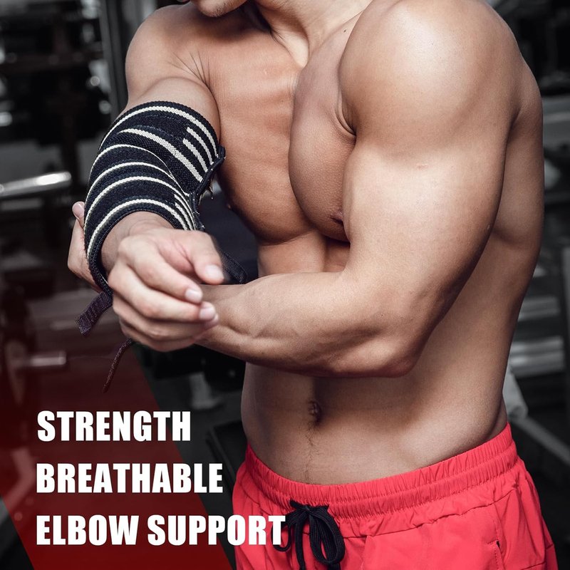 Elbow Sleeves for Weightlifting - Adjustable Support Wraps | XL (12.5"-14.5")