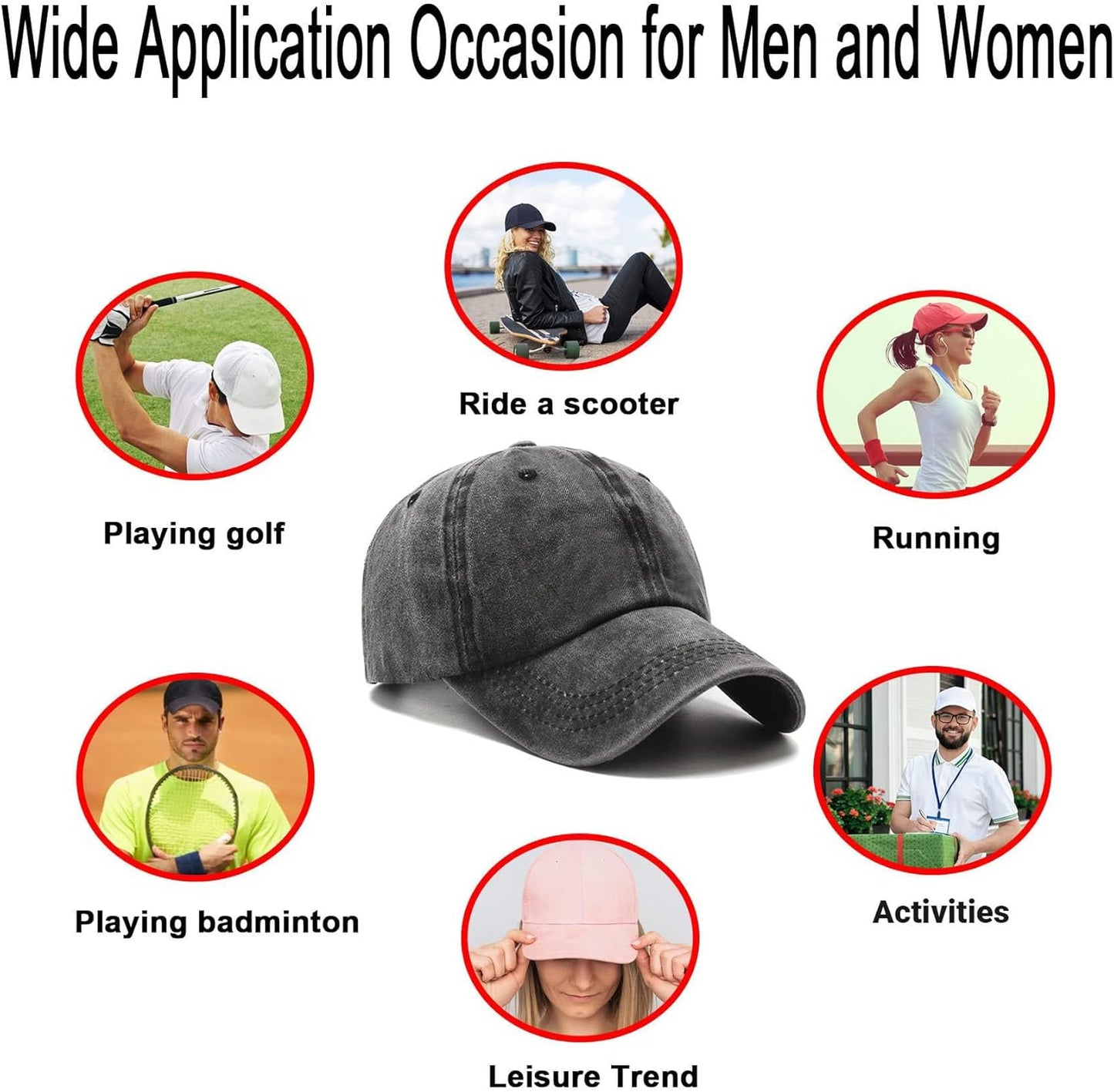 Baseball Cap - Adjustable Classic Cotton Dad Hat for Men & Women | Low Profile Design