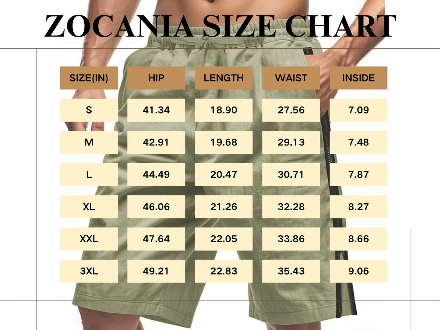 ZOCANIA Mens Casual Shorts Side Zipper Beach Gym Short Pants Elastic Waist Drawstring Shorts with Pockets Blue